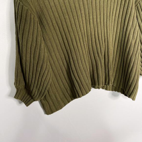 Urban Outfitters Womens Small Olive Green Lou Mock Neck Pullover Sweater Cotton - Picture 6 of 11